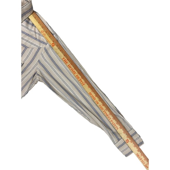 Jaripeo Tan‎ Striped Pearl Snap Long Sleeve Men Sz M/38 - Picture 4 of 6